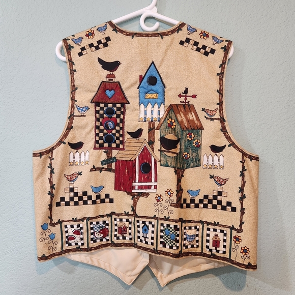 Vtg Handmade Quilted 90s Vest Sz Large Brown Granny Style Cottagecore Autumn EUC - Picture 5 of 6